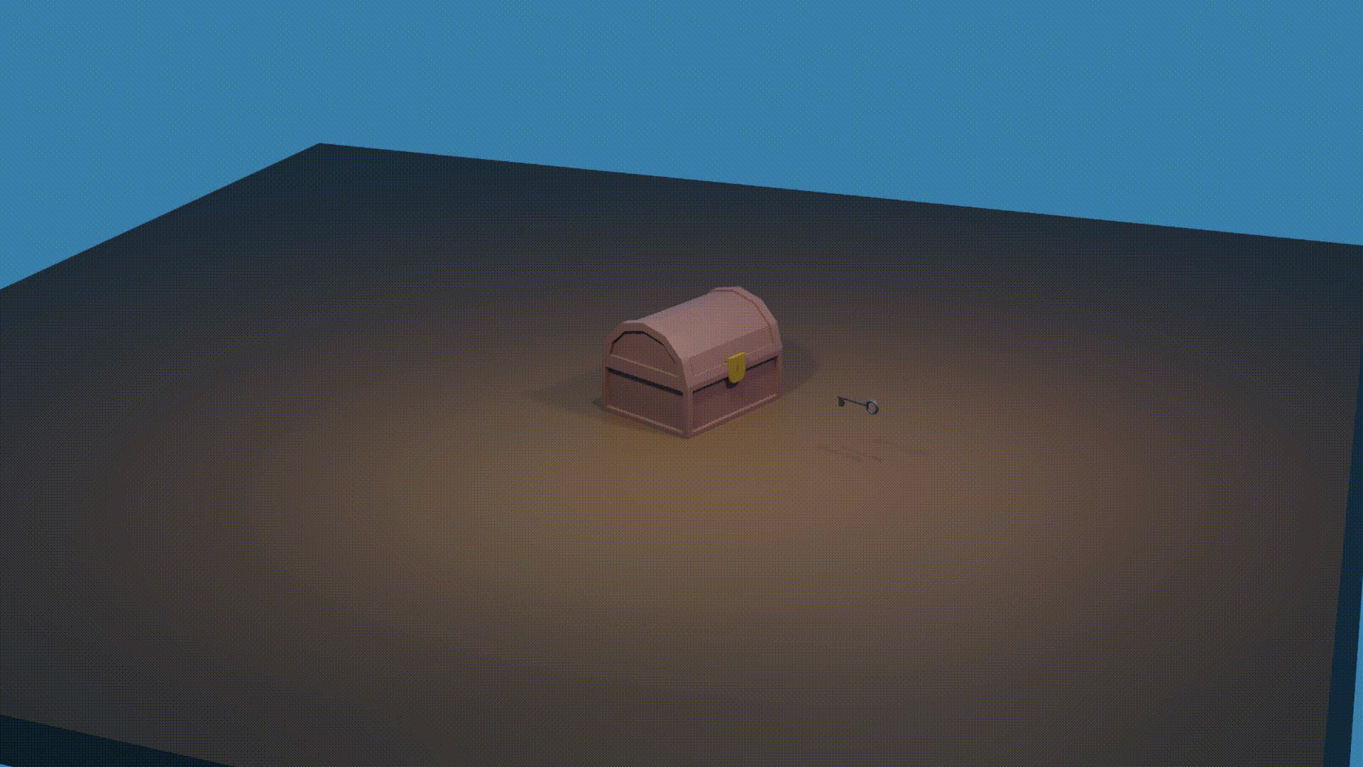 short animation of a treasure chest opening and gold projected in the air